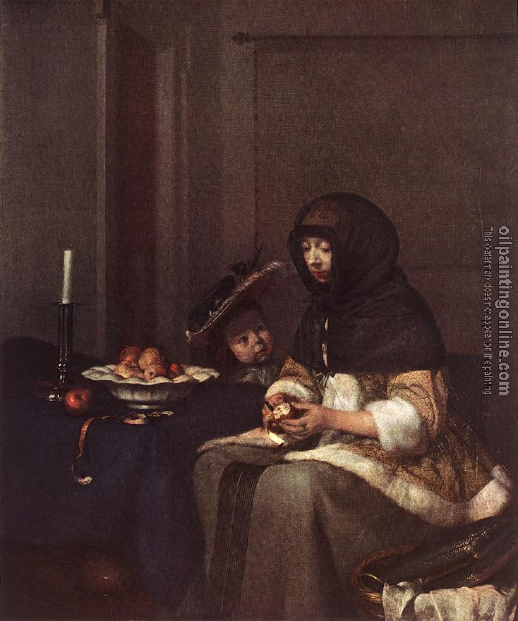 Borch, Gerard Ter - Woman Peeling Apple